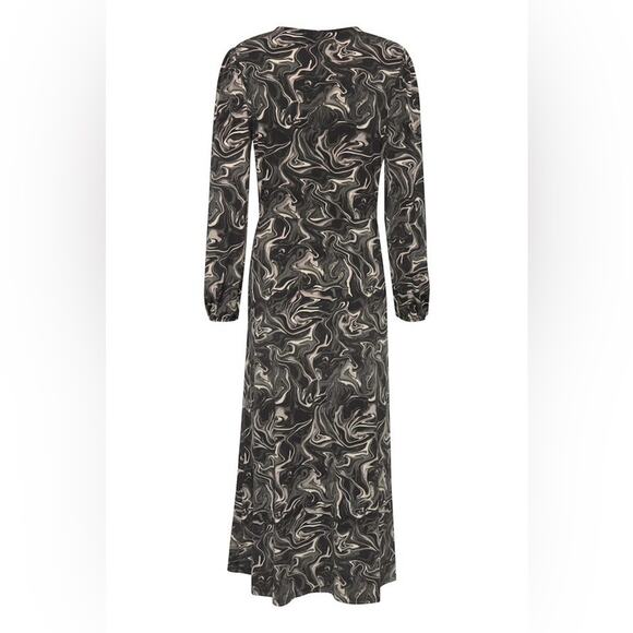 ICHI Asphalt long Sleeve Dress Retro Vibes Size s - Picture 10 of 11